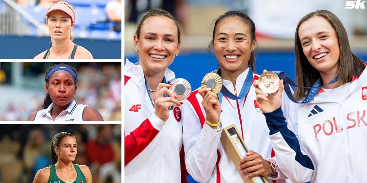 Donna Vekic, Zheng Qinwen &amp; Iga Swiatek (R) Danielle Collins (upper-left), Coco Gauff (left-middle), Emma Navarro (down-left) [Image Source: Getty Images]