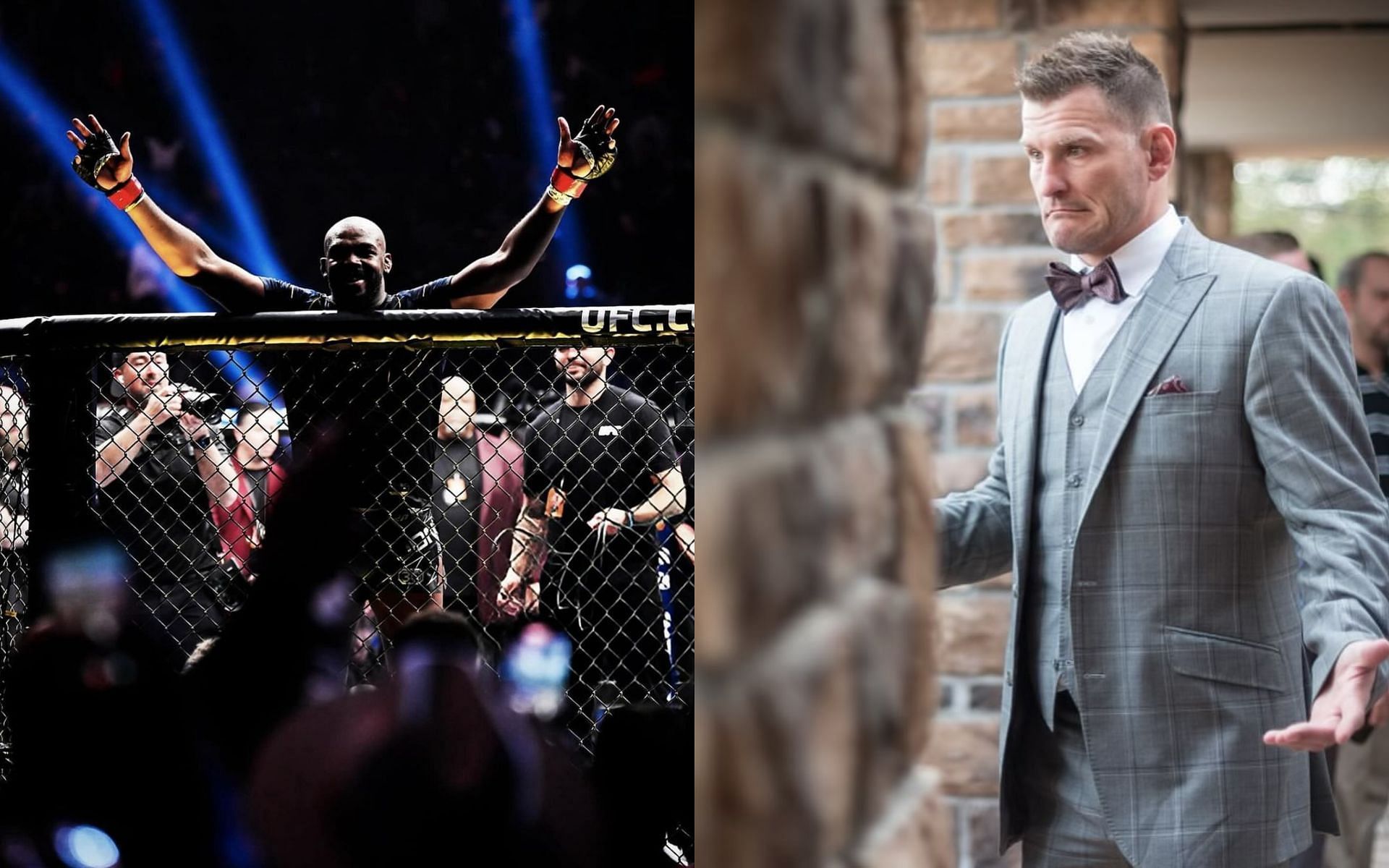 Jon Jones (left) hints at retirement after fighting Stipe Miocic (right) [Image courtesy: @jonnybones and @stipemiocic