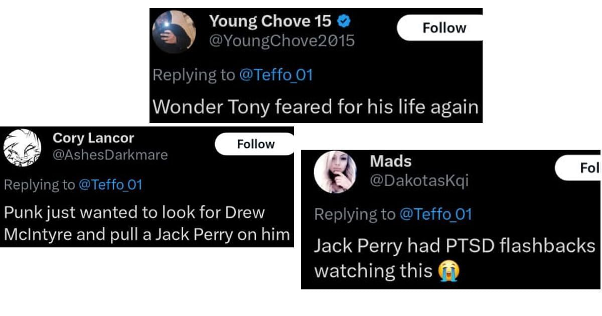 Fans reacted to Punk&#039;s funny gesture on RAW! [Images via Teffo_01&#039;s X]