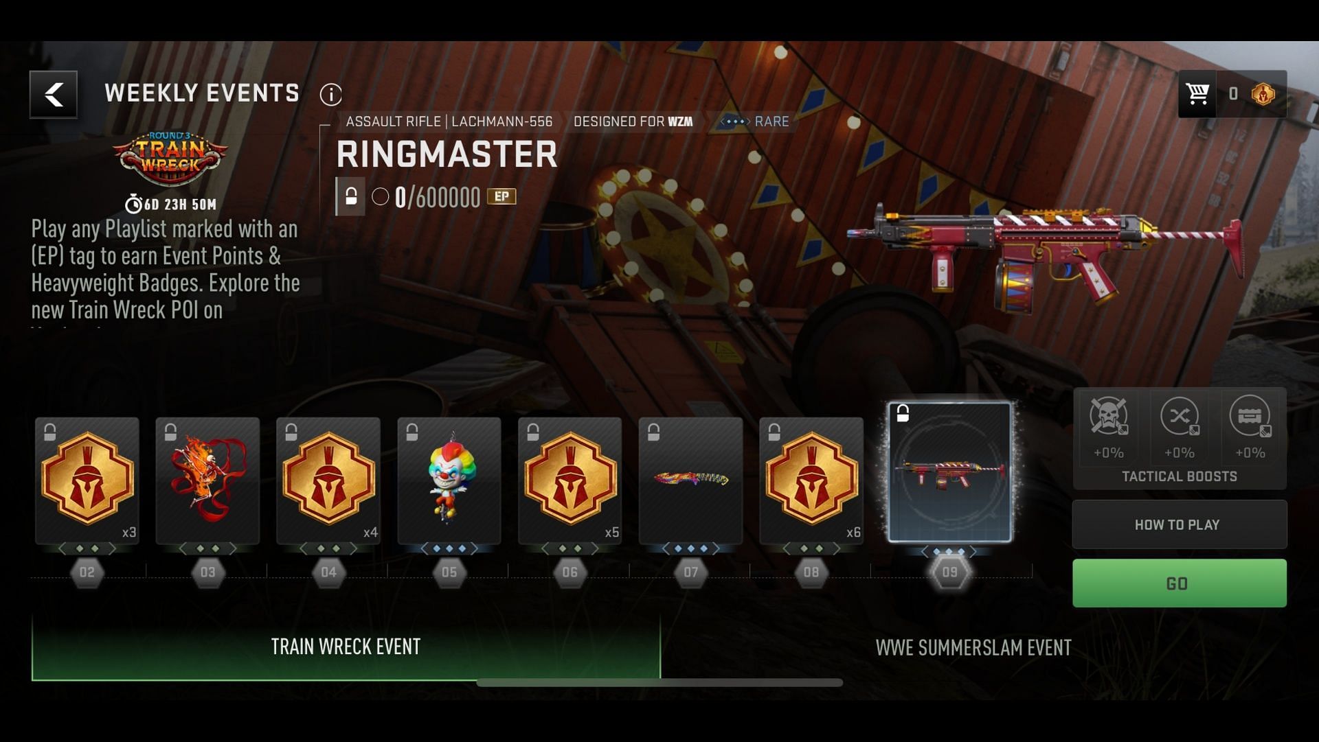 Train Wreck event rewards (Image via Activision)