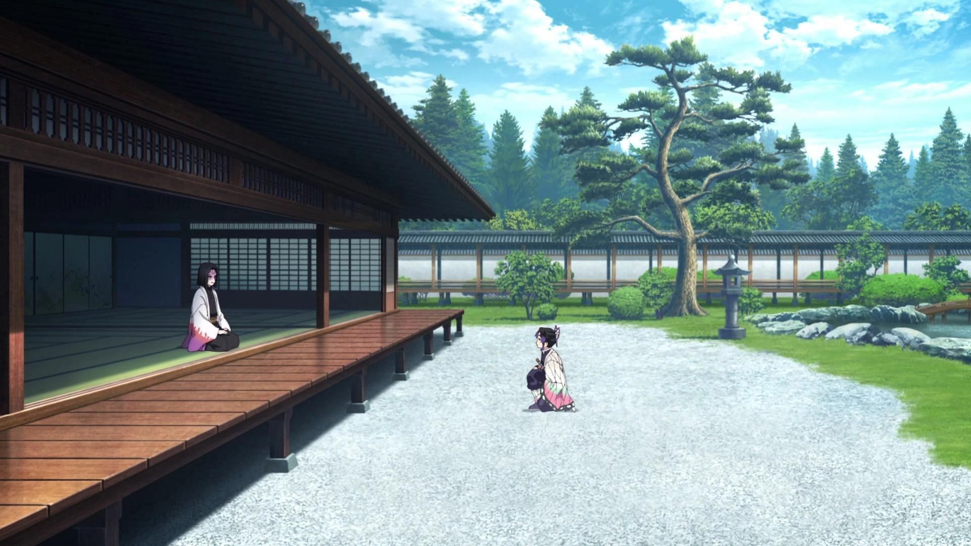 Shinobu Kocho at the Ubuyashiki estate (Image via Studio Ufotable)