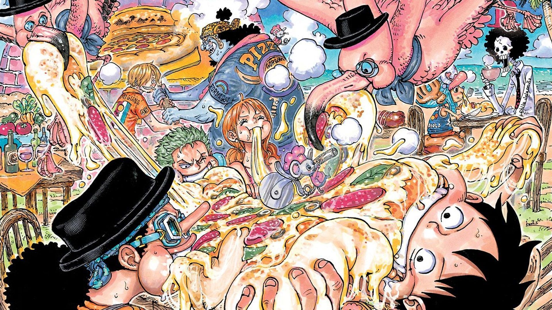 Chapter 1091&#039;s color spread (Image via Shueisha)