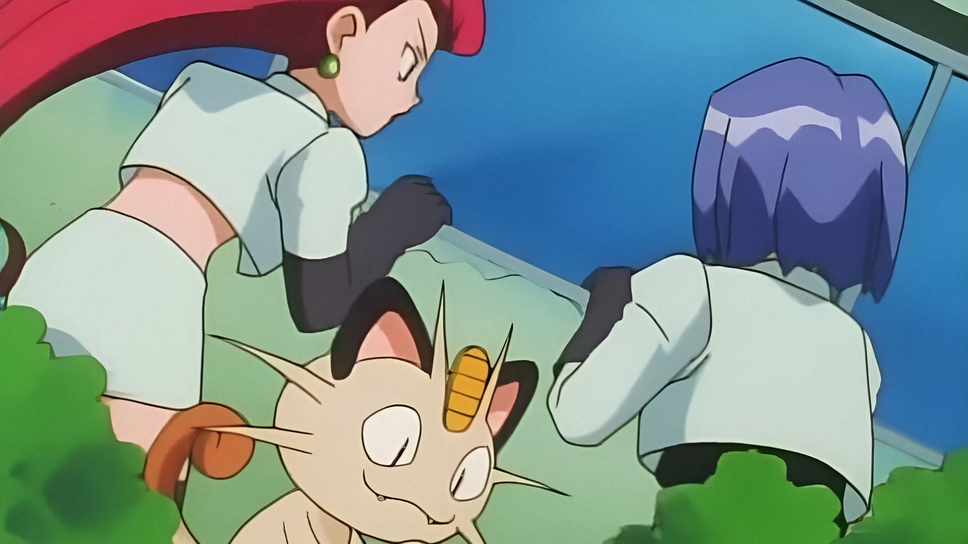 Even Team Rocket&#039;s trio cheered for Ash during this episode (Image via The Pokemon Company)