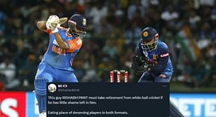 "Eating place of deserving players" - Fans react to Rishabh Pant's failure in IND vs SL ODI series decider