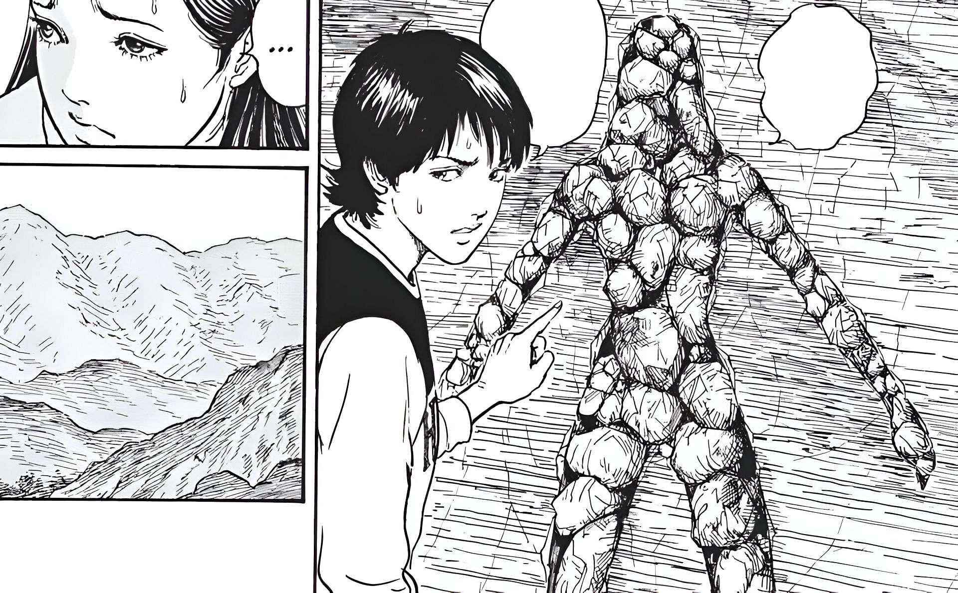 The human-shaped holes as seen in the manga (Image via Viz Media)