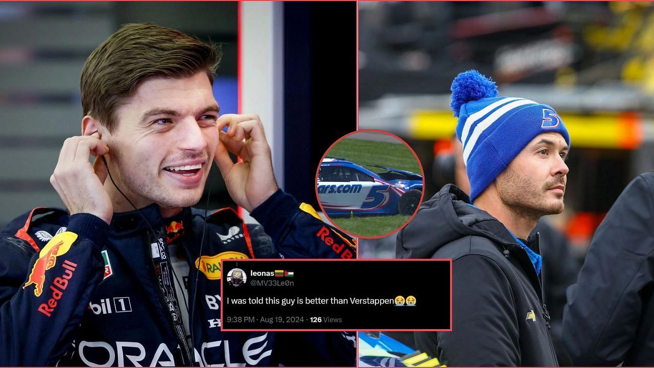 Max Verstappen and Kyle Larson. Credit: Getty Images. Fan reaction on Kyle Larson