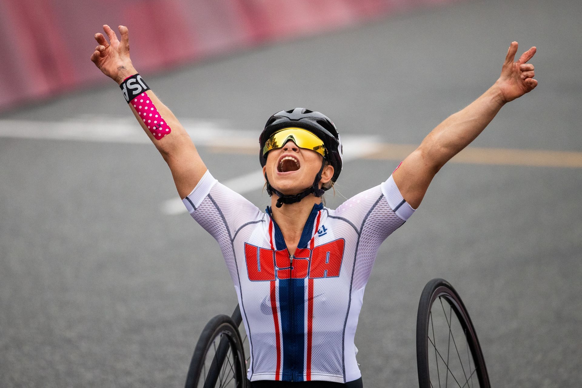 Oksana Masters at the Tokyo Paralympics. (Photo by Mauro Ujetto/NurPhoto via Getty Images)