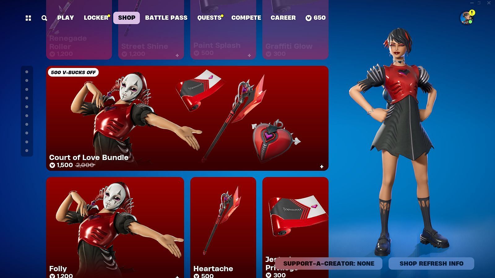 You can now purchase the Folly skin in Fortnite (Image via Epic Games)