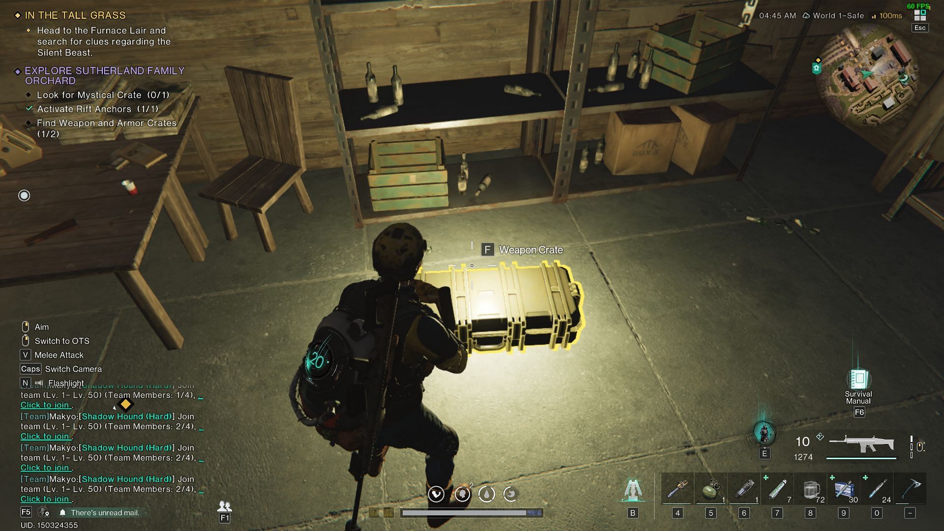 The Weapon crate is in the same room as the Mystical crate (Image via Starry Studio)