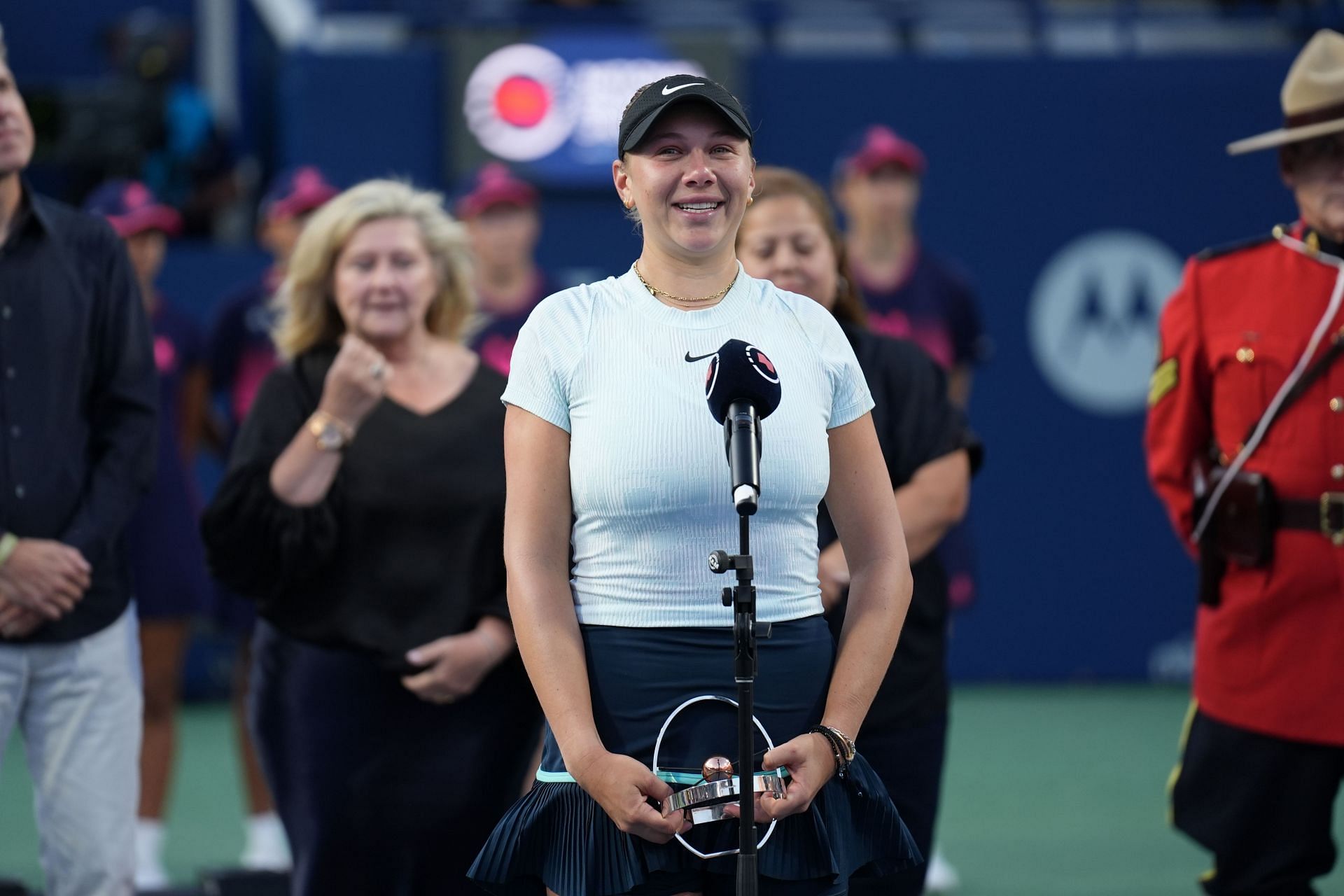 Amanda Anisimova pictured at Canadian Open 2024 in Toronto after loss to Jessica Pegula - Source: Getty