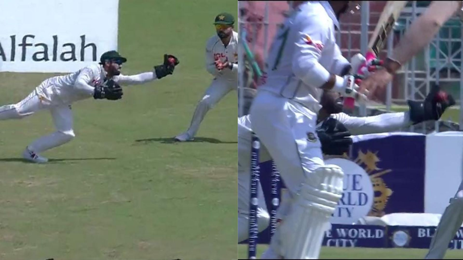 Mohammad Rizwan took an excellent catch to dismiss Zakir Hasan (Image credits: @TheRealPCB on X)