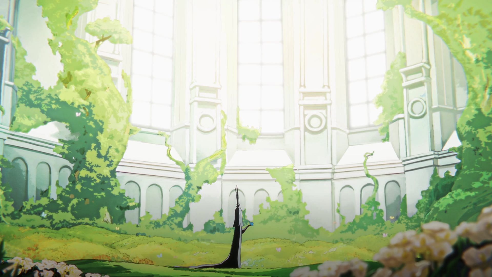 Imu in his room of Room of Flowers as seen in the One Piece anime (Image via Toei)