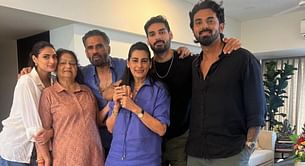 [In Pictures] Suniel Shetty rings in 63rd birthday with KL Rahul and his family