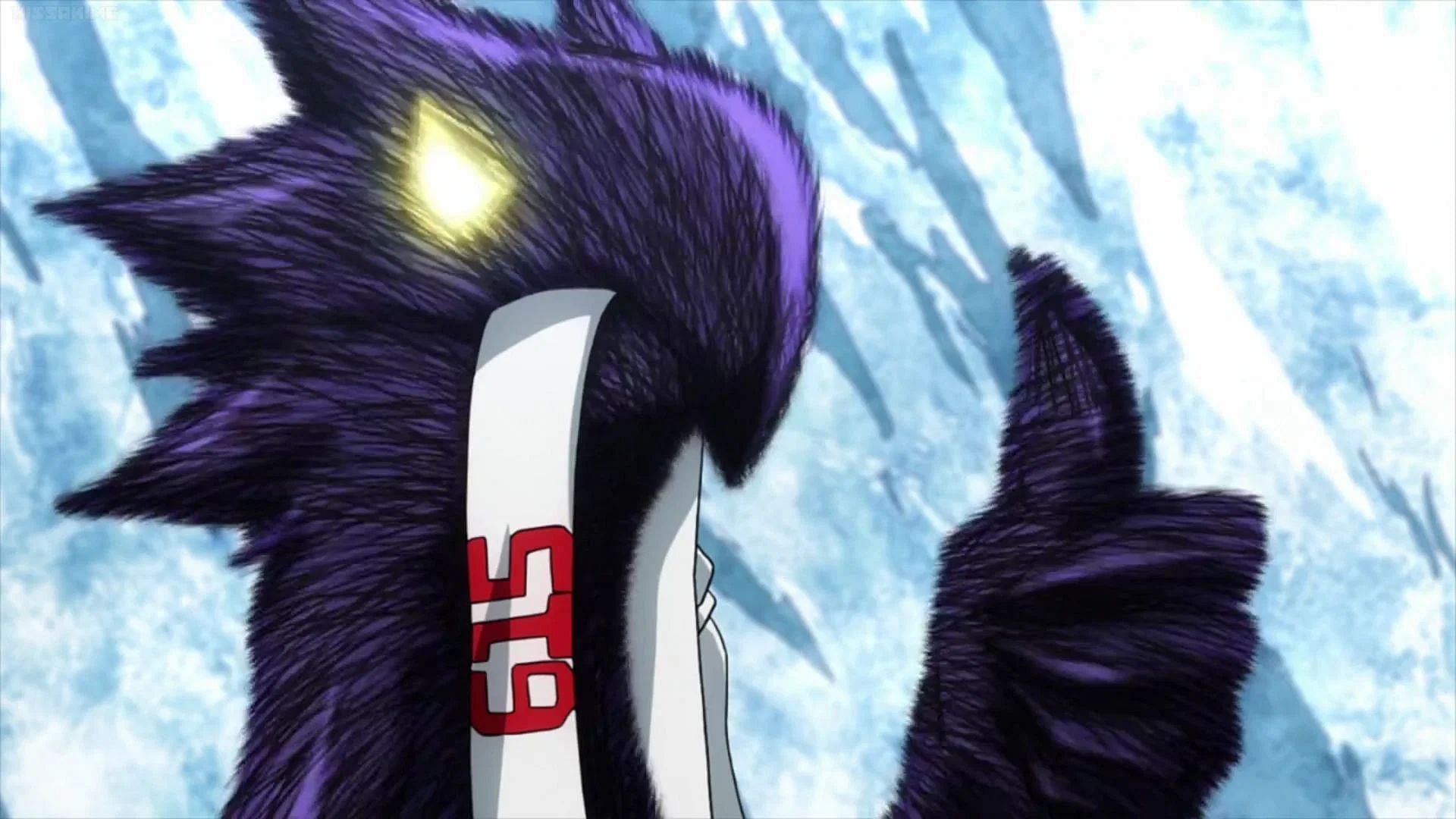 Tokoyami&#039;s Dark Shadow Quirk as seen in the anime (image via Bones)