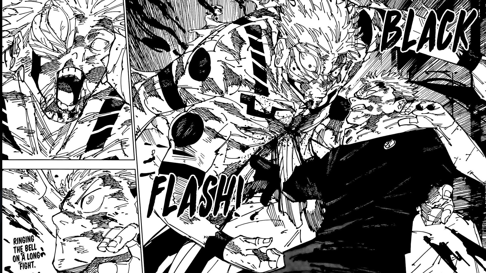 Yuji hits Sukuna with a final Black Flash in chapter 267 (Image via Gege Akutami/Shueisha)