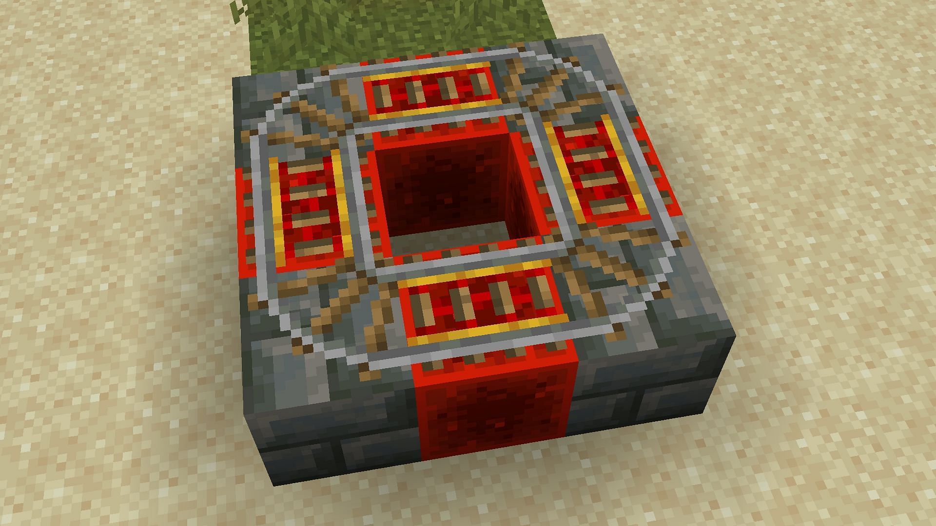 A circle of powered rails (Image via Mojang)