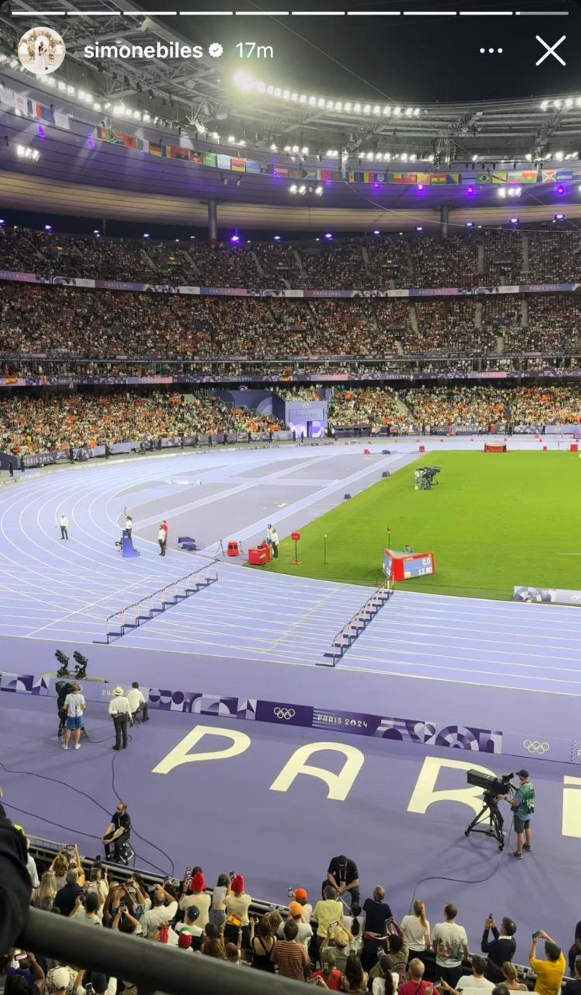 Simone Biles at Stade de France; Instagram - @simonebiles