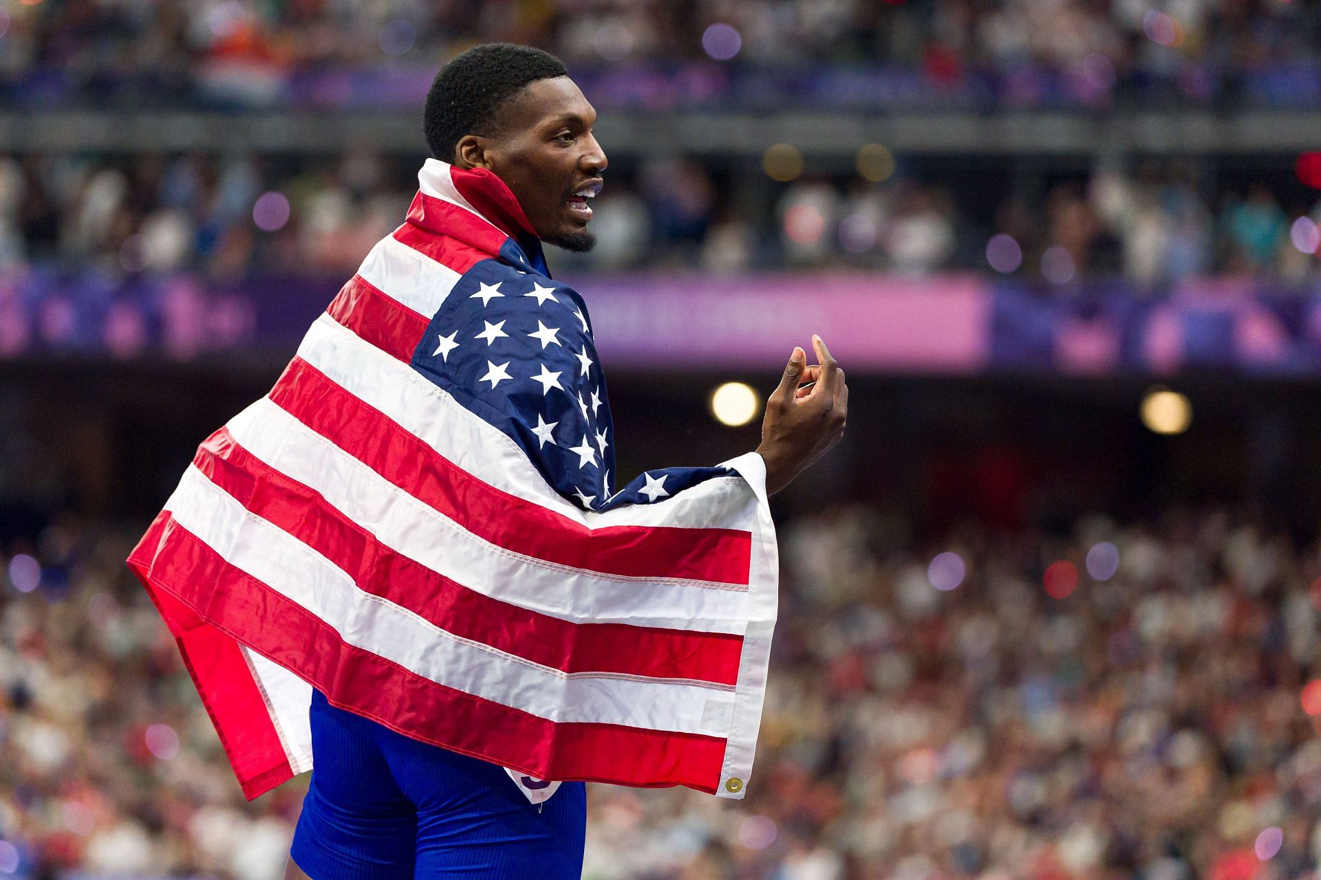 Fred Kerley at the Paris Olympics (Source: Getty)