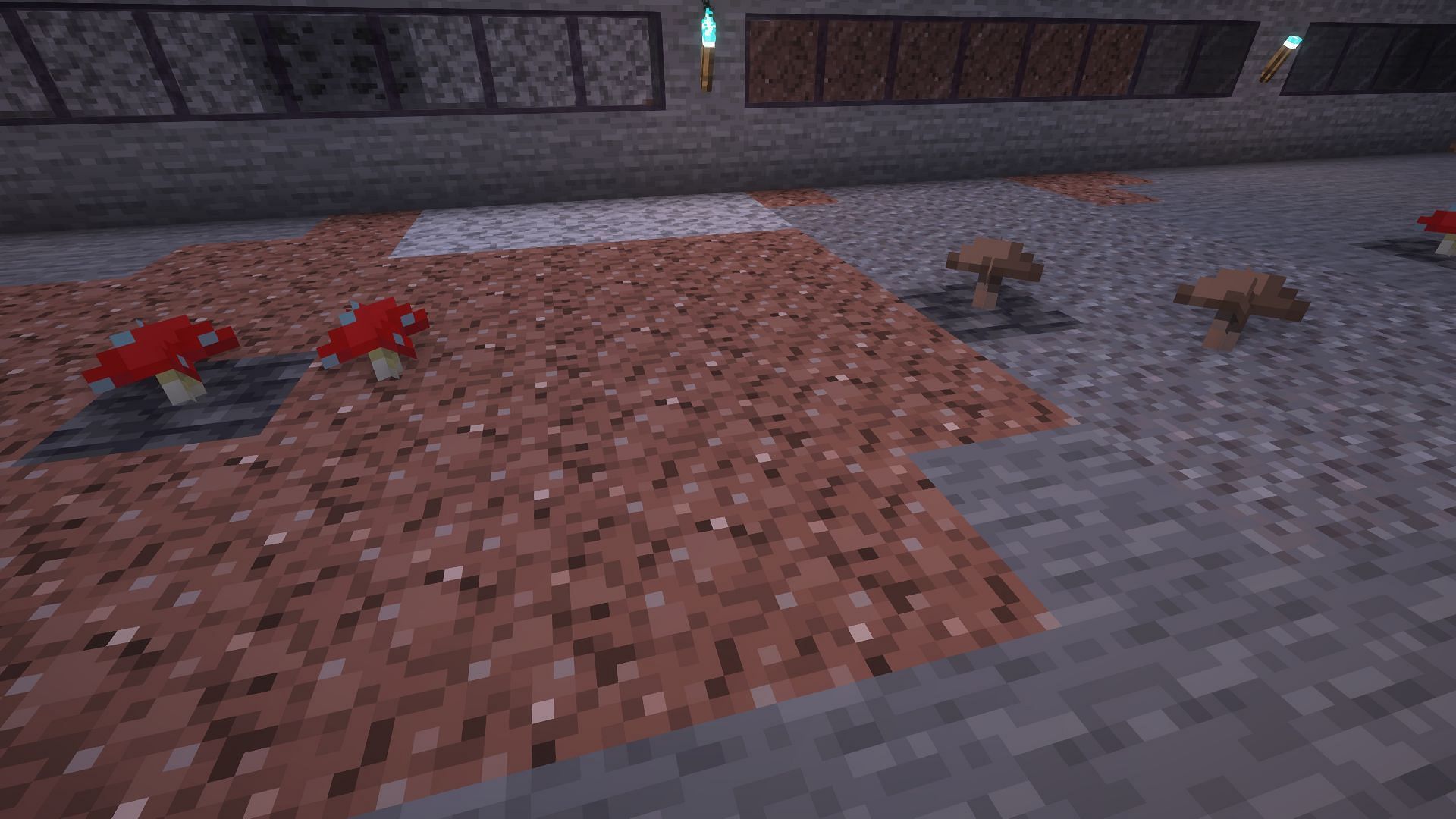 Mushrooms spreading within a farm (Image via Mojang)