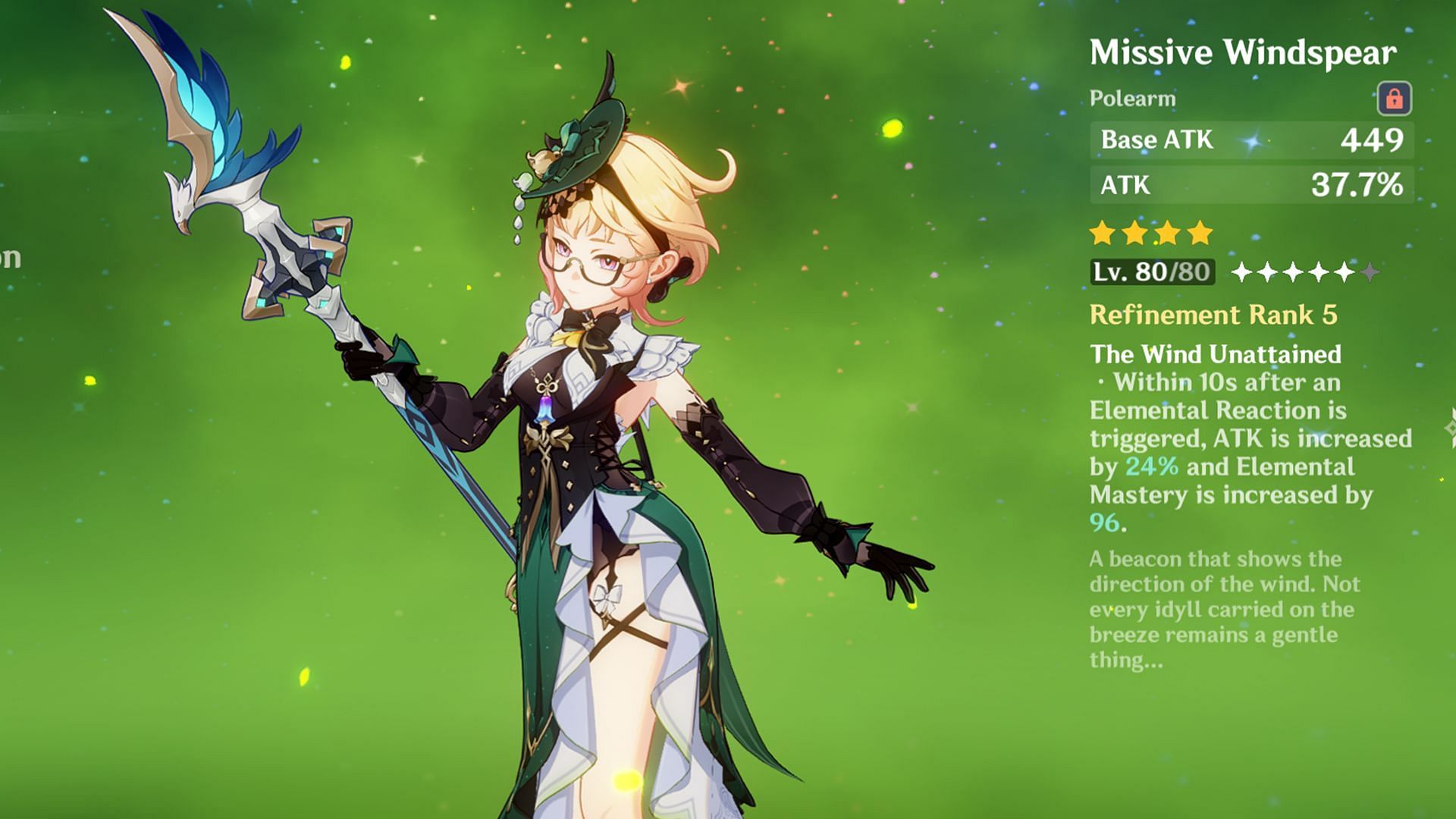 Missive Windspear is Emilie&#039;s best free-to-play option (Image via HoYoverse)