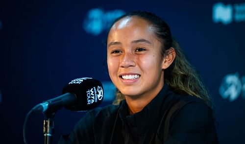 Leylah Fernandez at the Canadian Open press conference. (Image: Getty)