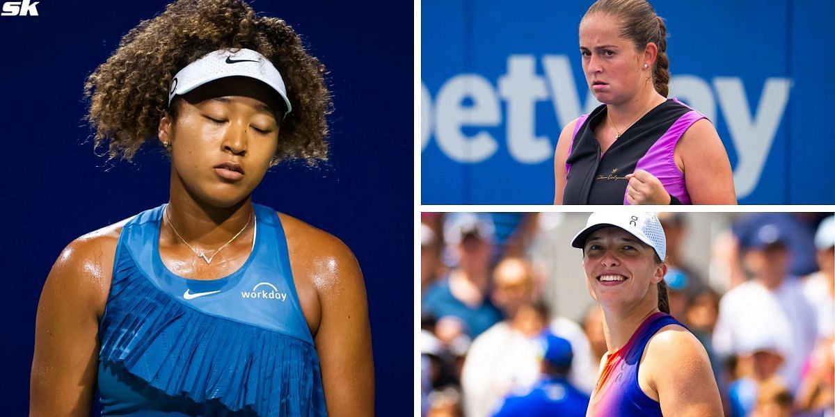 Naomi Osaka (L), Iga Swiatek (bottom right), Jelena Ostapenko (top right) Image Source: Getty