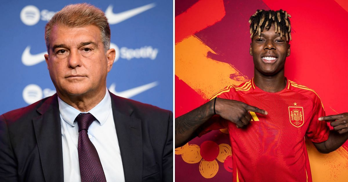 Barcelona president Joan Laporta addresses Nico Williams question