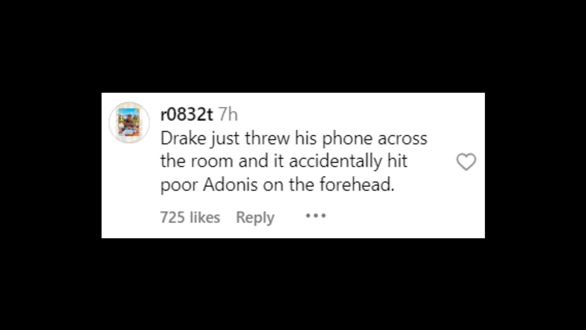 A user reacts to the clip (Image via Instagram/theshaderoom)