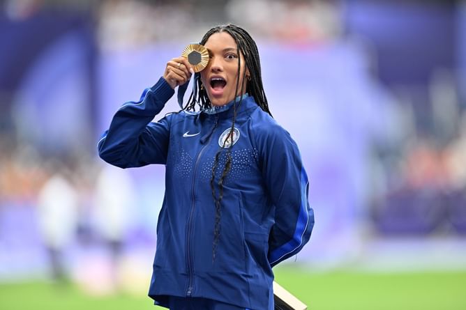 "I wanna show her my new medal"- Tara Davis-Woodhall opens up about her wish to see Billi Eilish at the closing ceremony of the Paris Olympics
