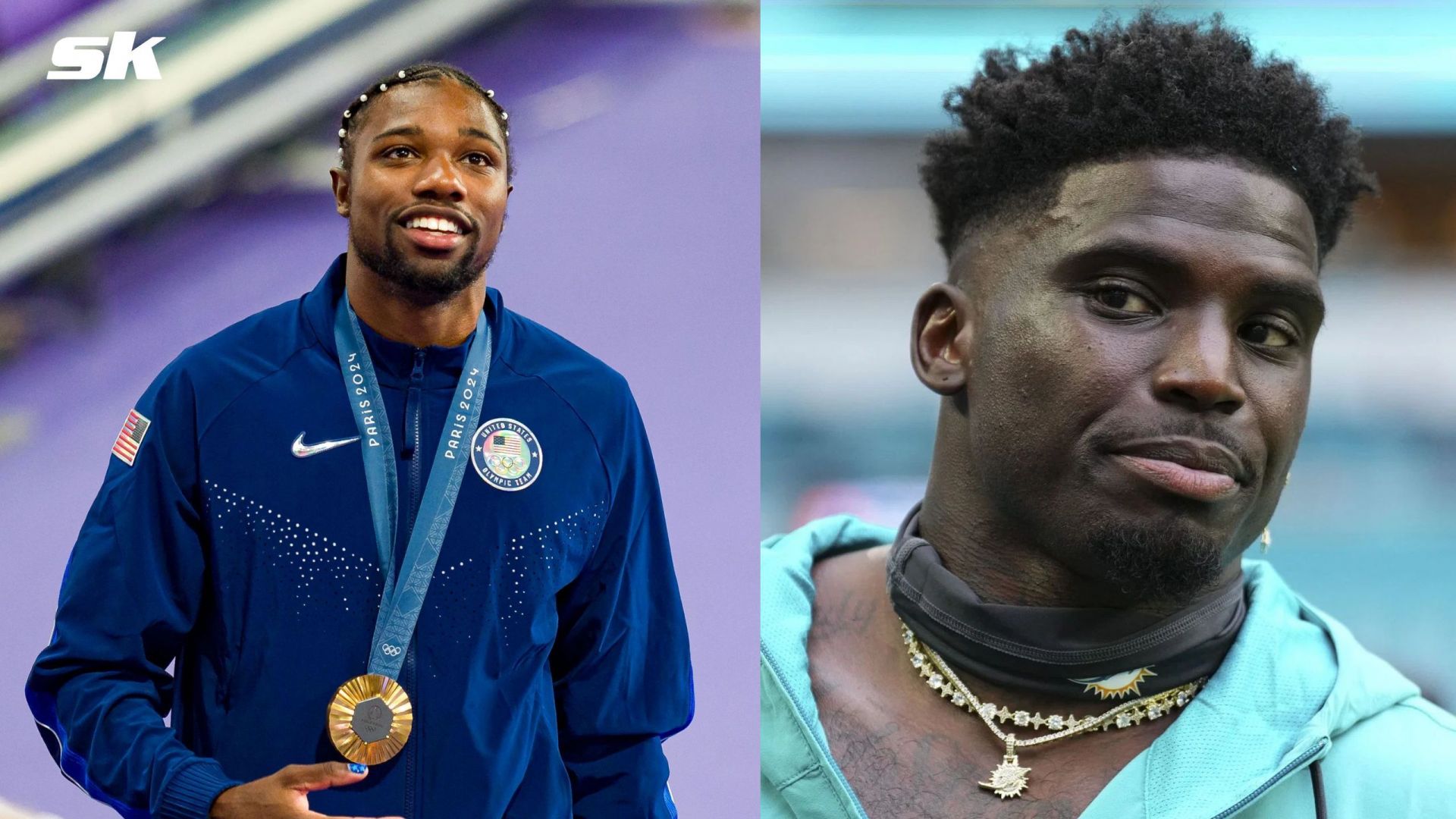 Noah Lyles and Tyreek Hill | Getty Images