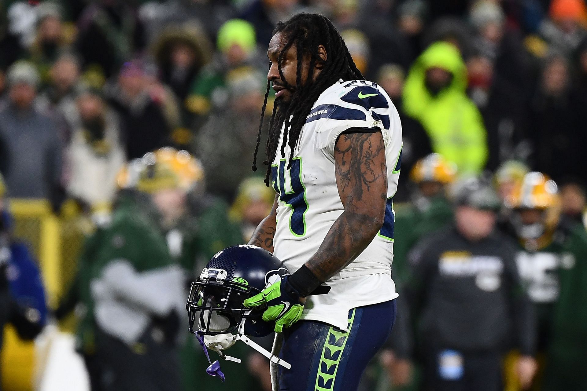 Marshawn Lynch during Divisional Round - Seattle Seahawks v Green Bay Packers - Source: Getty