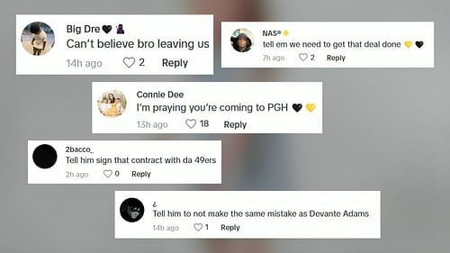 NFL fans spam Brandon Aiyuk's girlfriend's TikTok comments with pleas over trade rumors (Image Source: Aiyuk/TikTok)