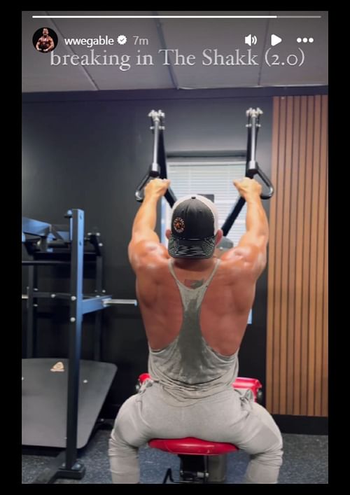 Chad Gable preparing for Uncle Howdy [Photo credit: Screengrab of Gable's Instagram story]