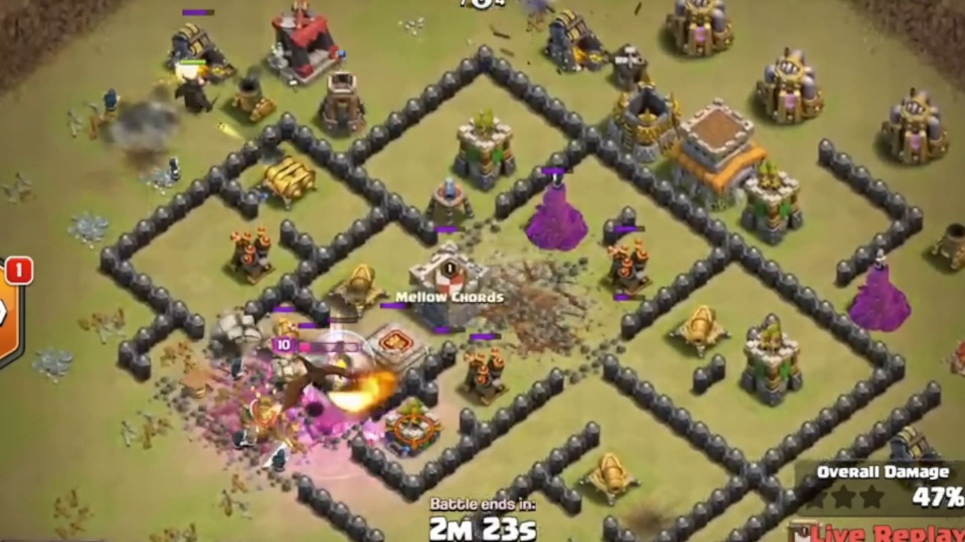 Town Hall 8 GoWiPe attack (Image via SuperCell)