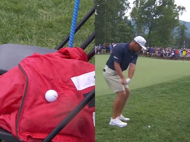 WATCH: Bryson DeChambeau makes impressive birdie after awkward ball lands on chair at LIV Golf Greenbrier