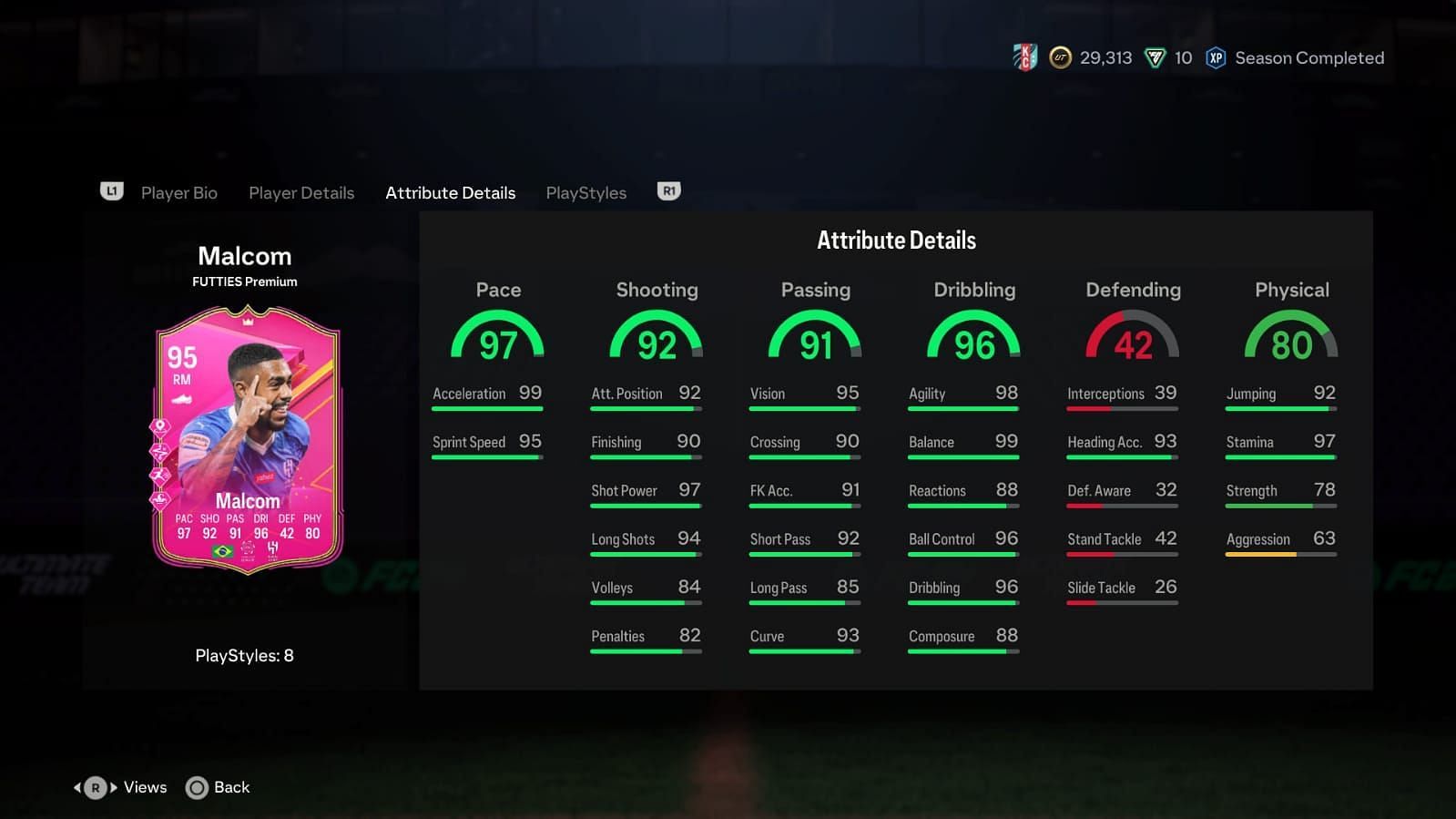 The card has amazing stats (Image via EA Sports)