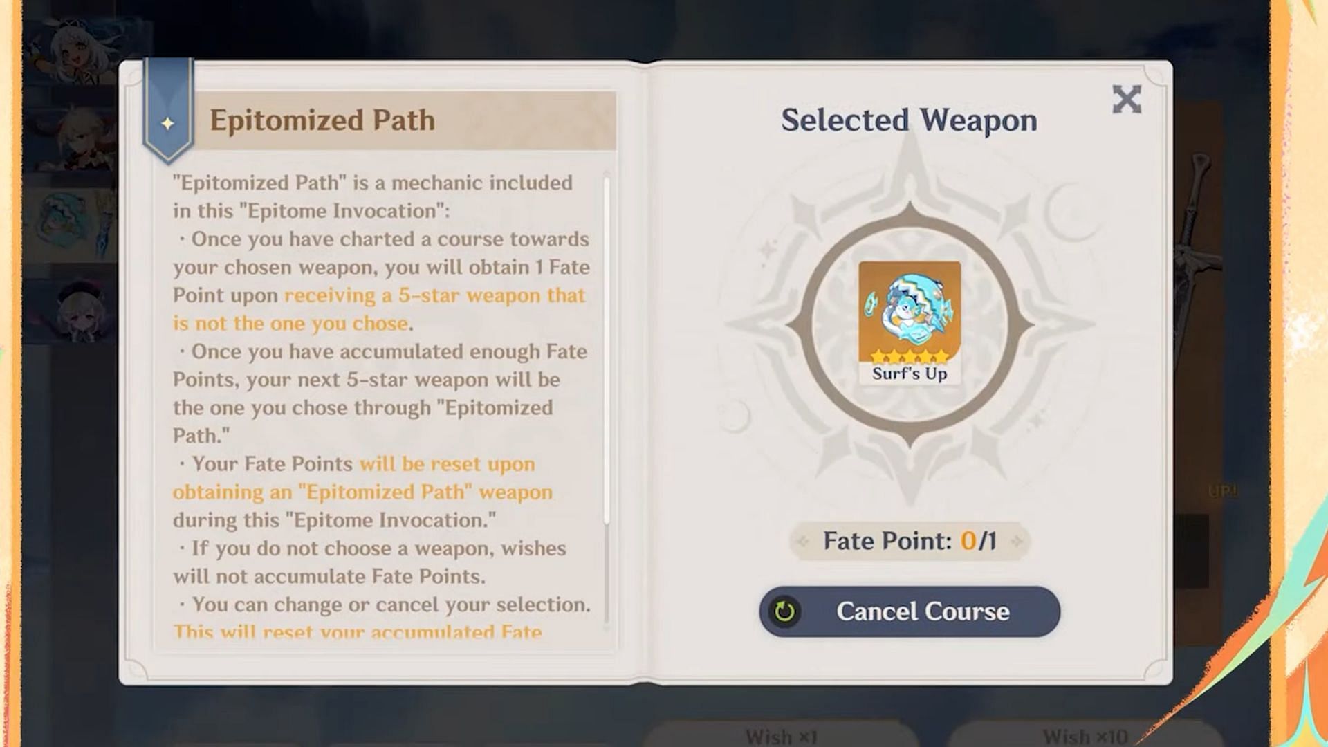 Fate points for Epitomized Path are now reduced to 1 (Image via HoYoverse)