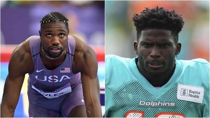 "Tyreek Hill is just chasing clout" - Noah Lyles hits back at the Dolphins' wide receiver following his claim of beating the Olympic champion in 100m