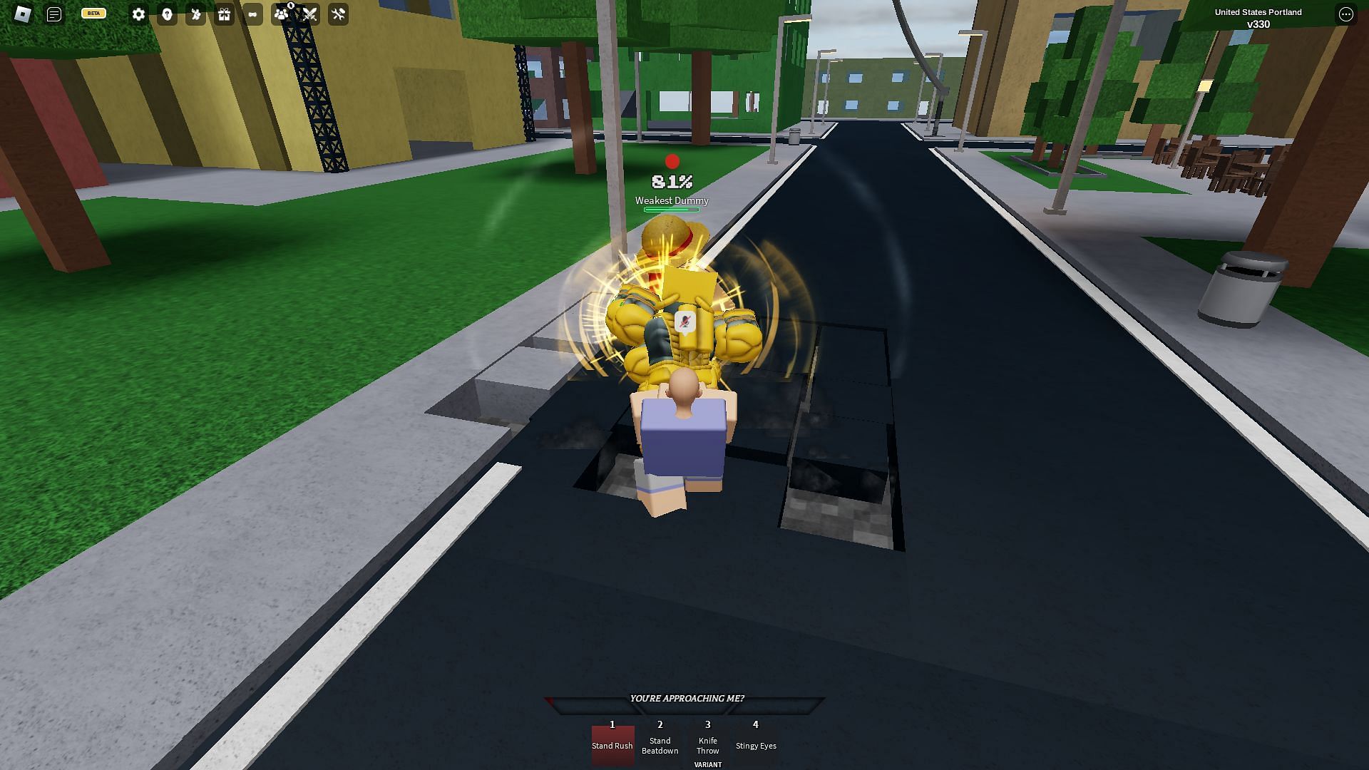 Stand Rush gameplay screenshot (Image via Roblox)