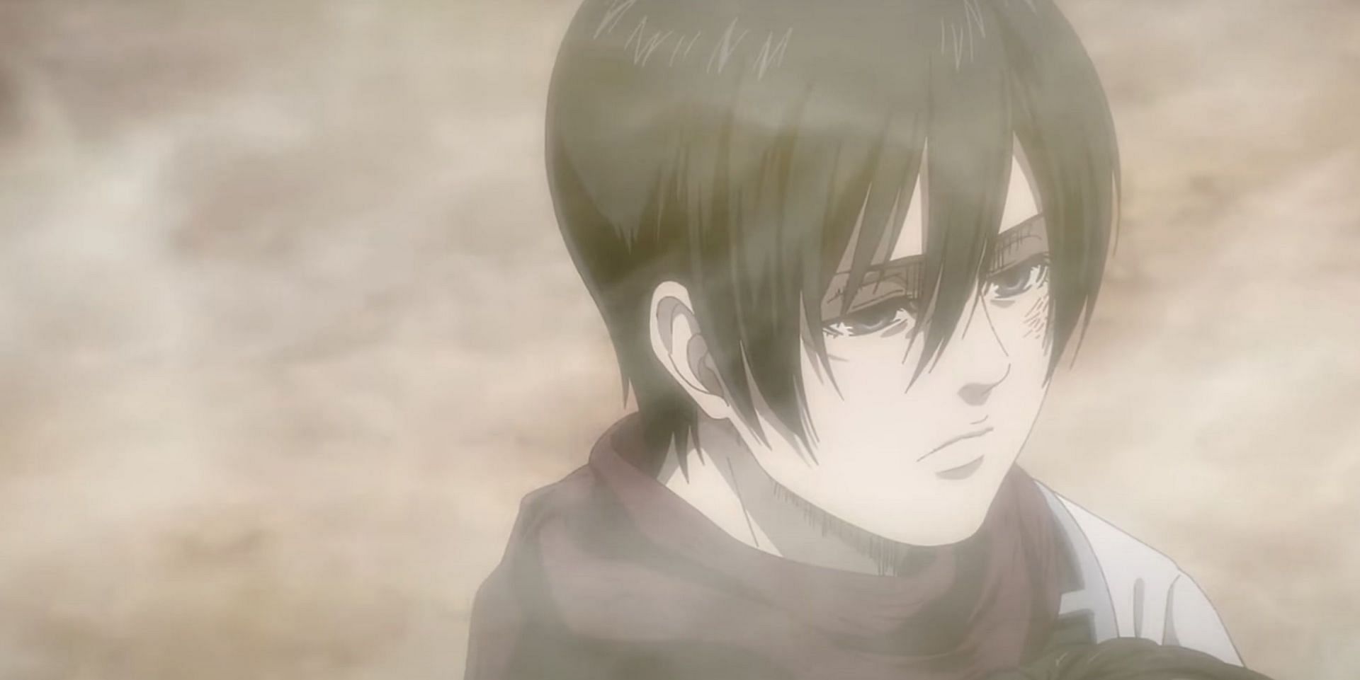 Mikasa Ackerman as seen in anime (Image via MAPPA)