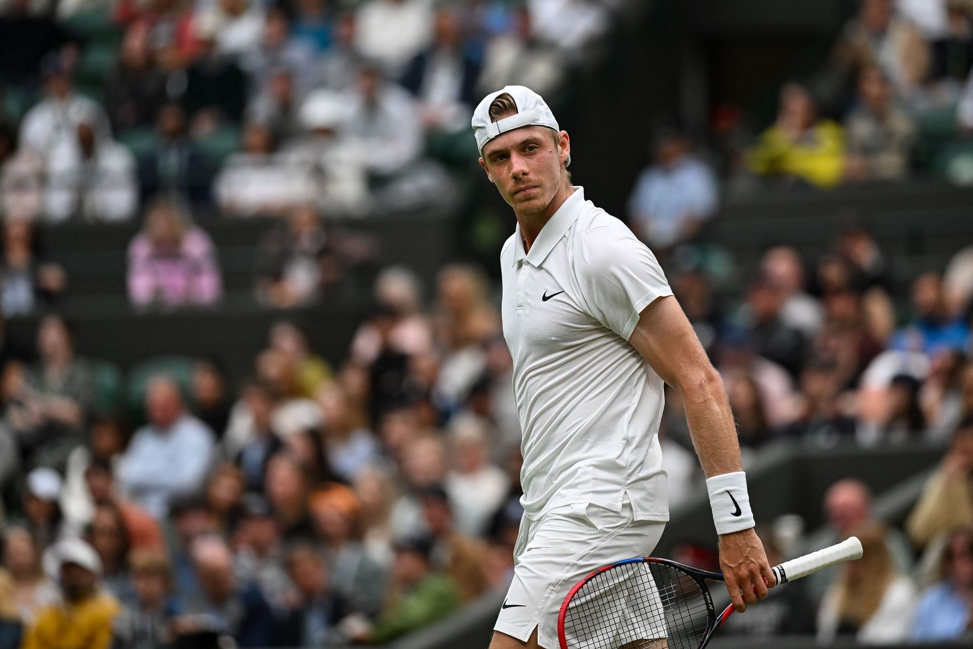 Denis Shapovalov pictured at the 2024 Wimbledon Championships during his match against Ben Shelton - Source: Getty