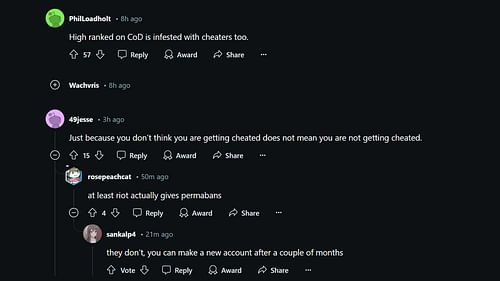 FPS players discuss Valorant's fight against cheaters (Image via Reddit)