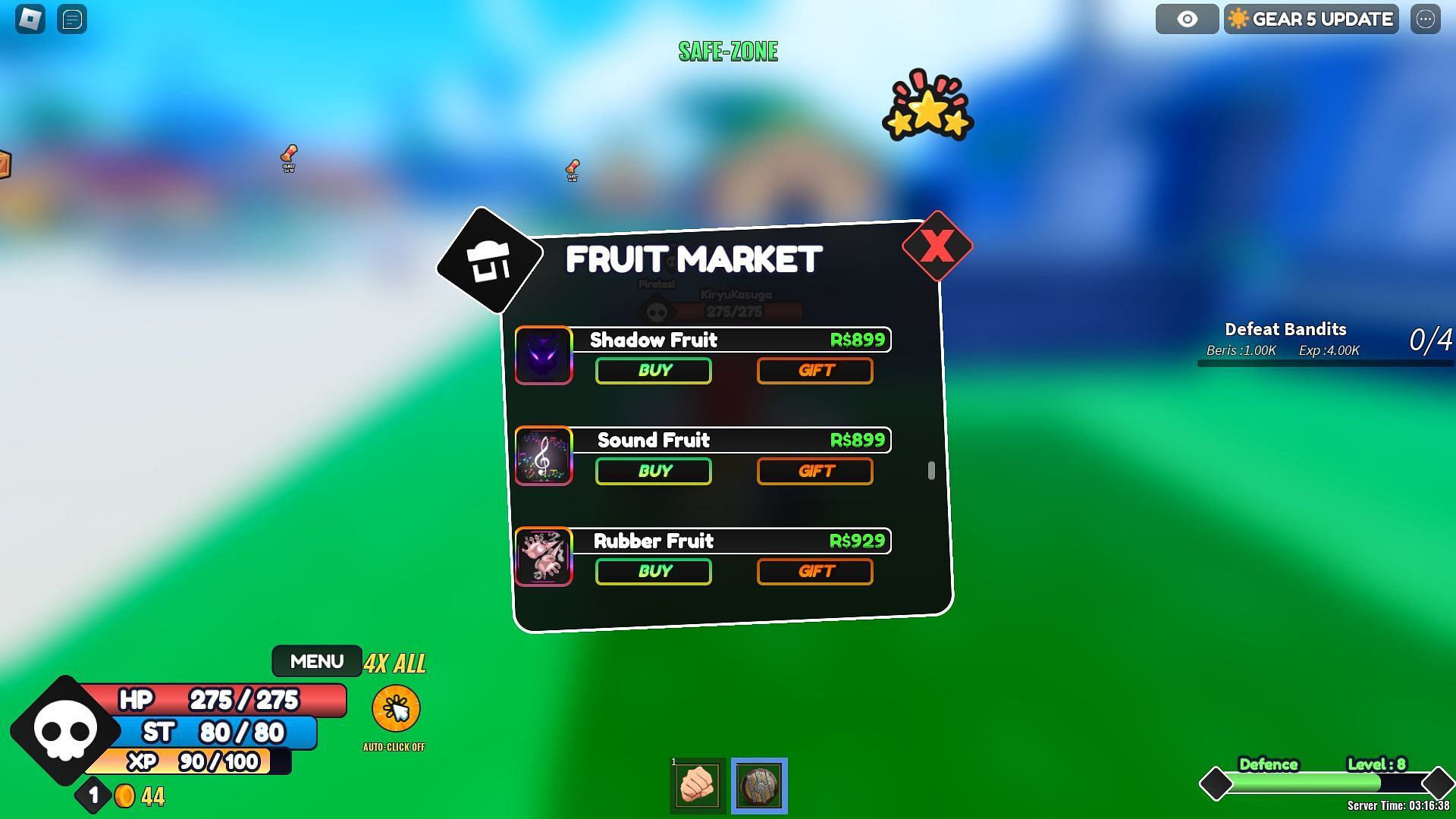 Fruits can be bought using Robux (Image via Roblox)