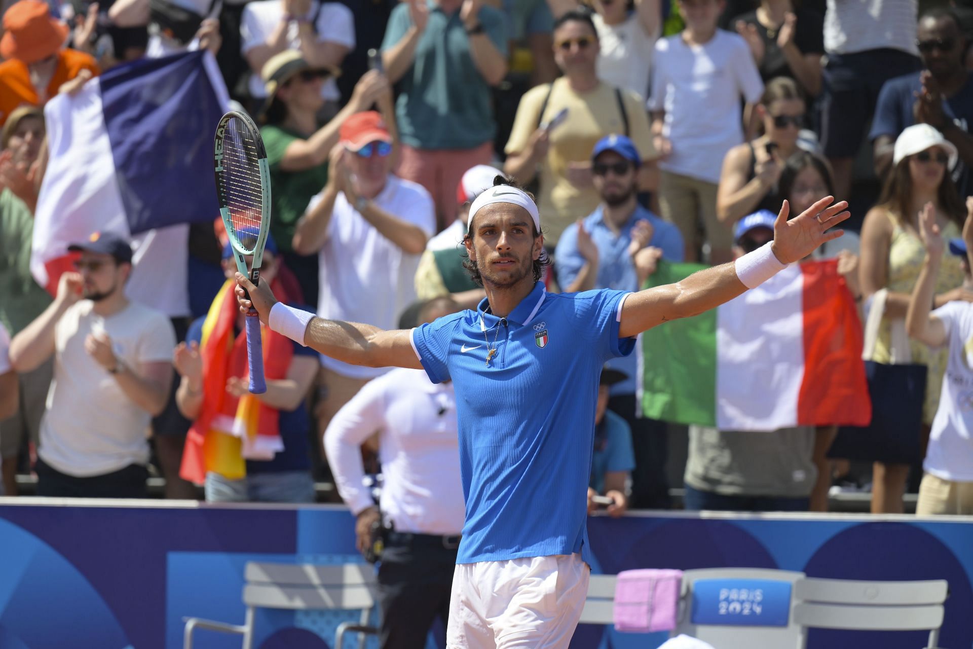 Lorenzo Musetti at the Paris Olympics. (Photo: Getty)