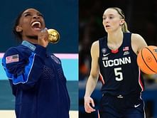 Simone Biles' historic gold draws "GOAT" reaction from UConn star Paige Bueckers