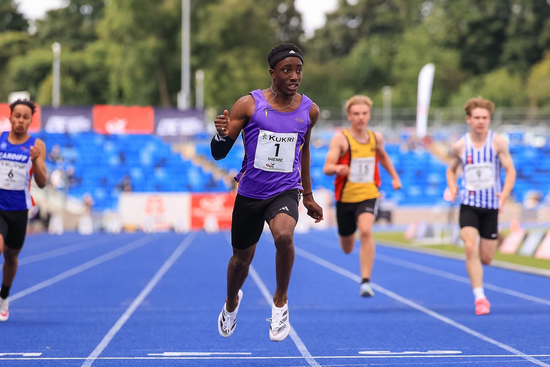 Divine Iheme in action at the England U15 Track and Field Championships [Image Source: Getty]