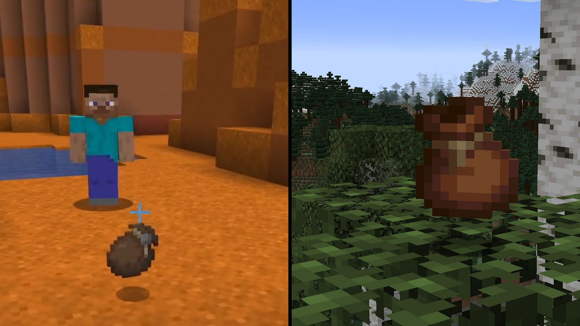 The bundle&#039;s old texture next to it&#039;s new texture (Images via Mojang)