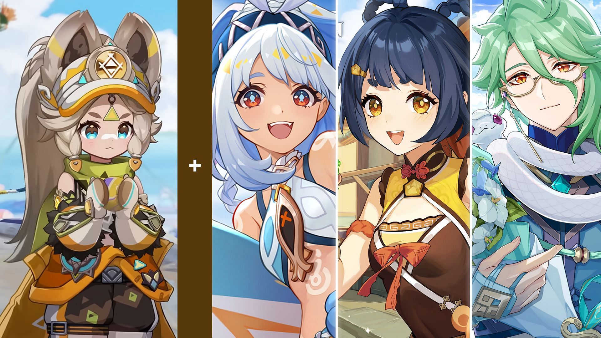 Kachina, Mualani, Xiangling, Baizhu (Image via HoYoverse)