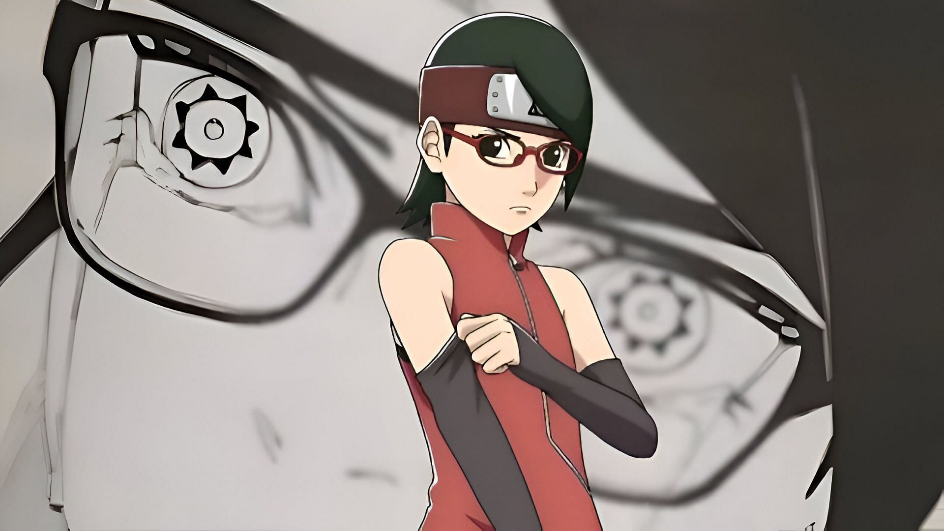 A future altered due to Sarada&#039;s Mangekyou Sharingan awakening (Image via Shueisha and Studio Pierrot)