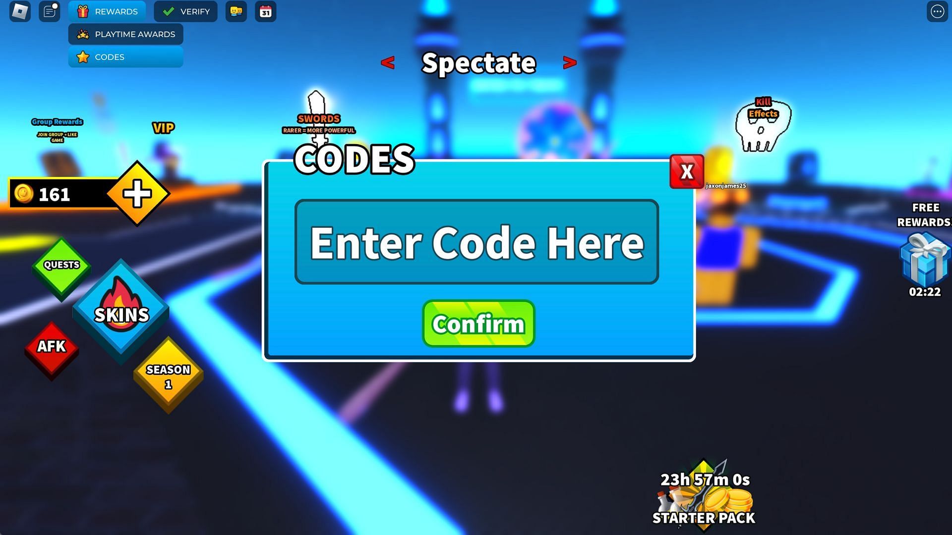 You can redeem your codes here (Image via Roblox)